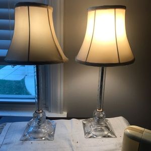 VINTAGE GLASS DRESSER LAMPS